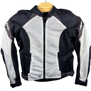 Shift Women's Large Motorcycle Jacket Black White Protective Padded Armour